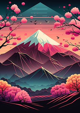 Japan Geometric Neon Art