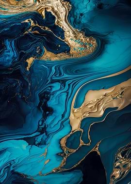 Marble texture blue gold 2