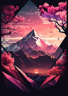 Japan Geometric Neon Art