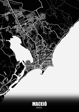 Maceio Brazil Dark Map
