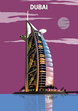 Dubai Skyline Poster Art