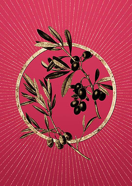 Gold Olive on Viva Magenta