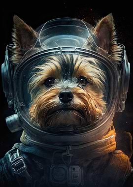 Yorkie Dog Astronaut