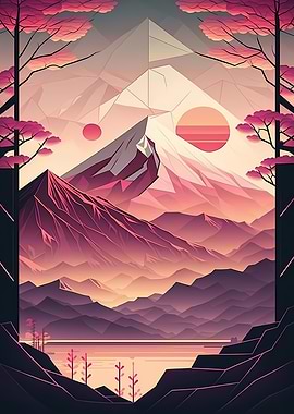 Japan Geometric Neon Art