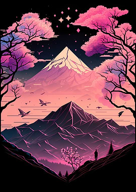 Japan Geometric Neon Art