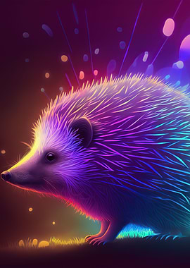 Colorful Hedgehog Neon