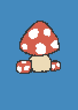 Gaming Pixel Art Mushroom