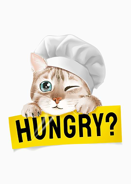 Cute cat in chef hat