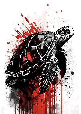 Sea Turtle Ink Painting