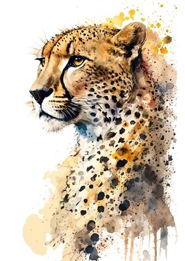 Cheetah in watercolor