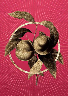 Gold Peach on Viva Magenta