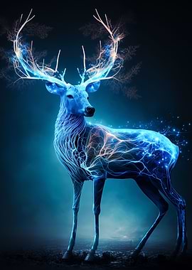 Deer Neon Glowing