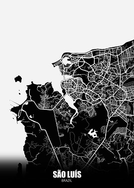 Sao Luis Brazil Dark Map