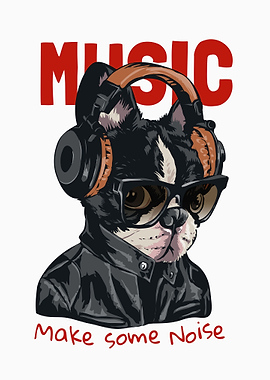 Dog in sunglasses wearing