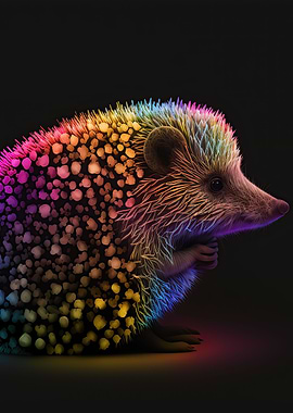Colorful Hedgehog Neon