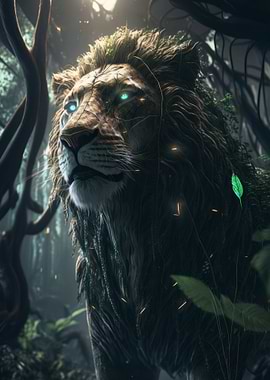 Cyberpunk Lion Fantasy