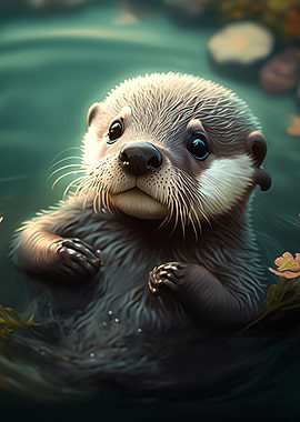 cute baby otter