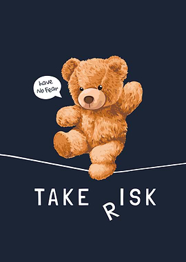 Bear toy walking on string