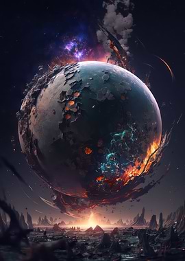 Space Destroyed Planet