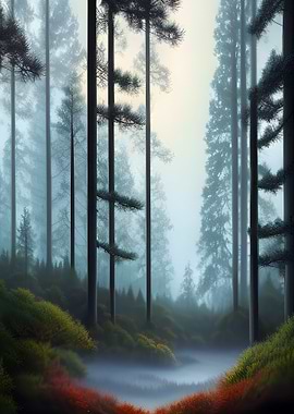 Foggy Forest Nature
