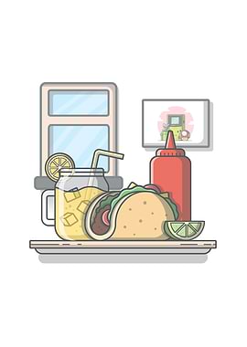 Taco Mexican Food Cartoon