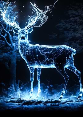 Deer Neon Glowing