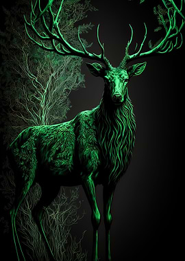 Deer Neon Glowing