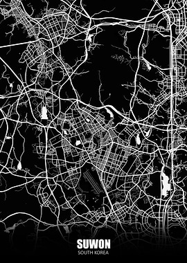 Suwon South Korea Dark Map
