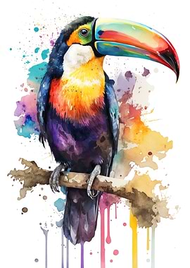 Toucan in watercolor