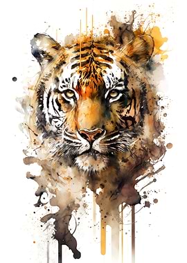 Tiger in watercolor