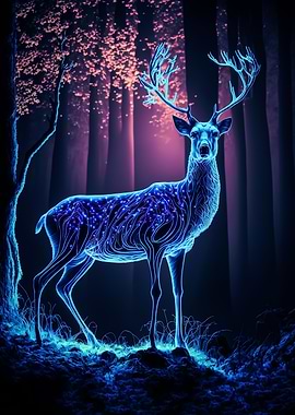 Deer Neon Glowing