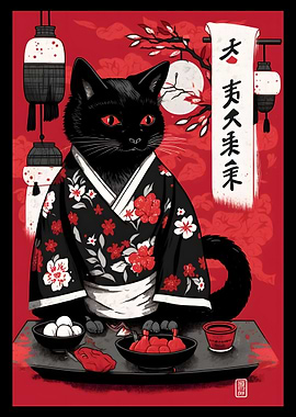 Japanese Cat Kimono