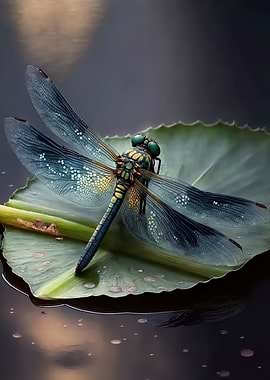 Dragonfly And Lotus
