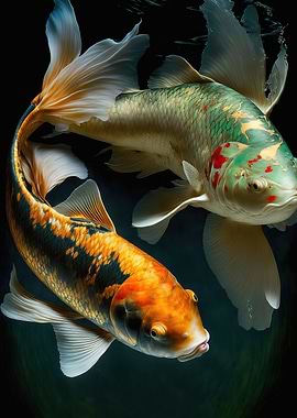 koi fish in the lake