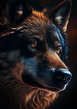 Black Wolf Portrait