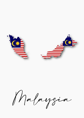 Malaysia Country Map Flag