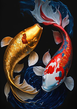 koi fish in the lake