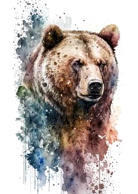 Bear in watercolor