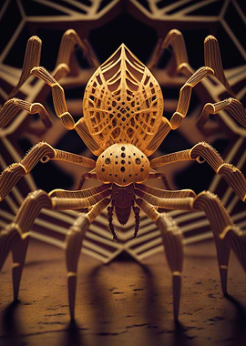 A wooden spider