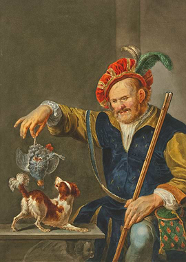 A hunter in rich costume