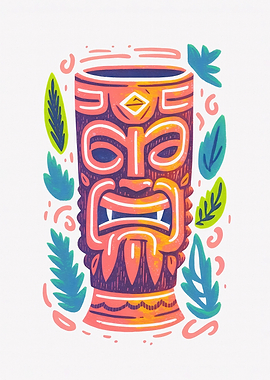 Tiki Bar Riso Print Mug