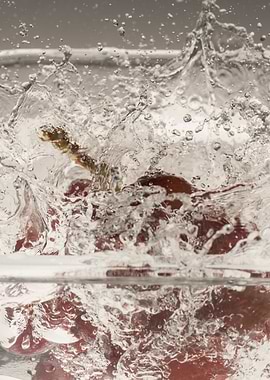 Red grapes splashing 3