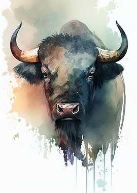 Buffalo Watercolor