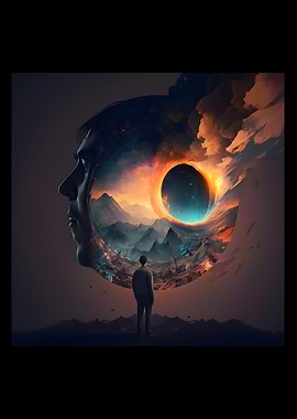 Boy Looking Through a Head