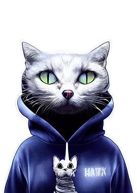 Cat Hoodie Spooky Portrait