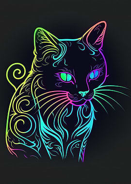 Neon cat