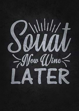 Squat Now Wine Later Funny