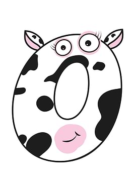 Letter O Background Cow