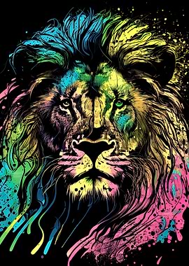 Neotraditional Lion Head