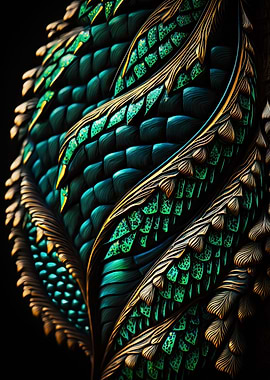 Gold Emerald Abstract Egg